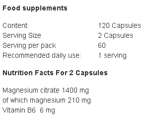 7Nutrition - Magnesium Citrate+B6 / 120caps