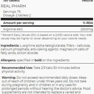 Real Pharm - AAKG 1250mg / 150 таблетки​