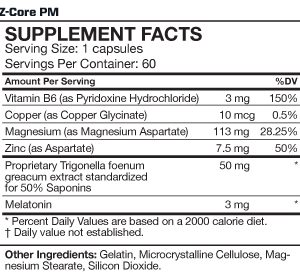 Muscle Pharm - Z-Core PM / 60caps.