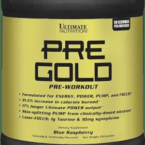 Азотен бустер Pre Gold Ultimate Nutrition 250 грама 30 дози