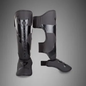 Ringhorns Charger by Venum Shin Guards and Foot Protectors - Black/Black - L