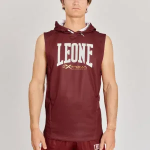 Leone 1947 LOGO hooded sleeveless sweatshirt - ABX110 - Bordeaux