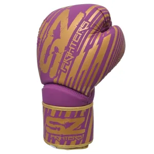 SZ Fighters – Боксови ръкавици естествена кожа – Plasma 2.0 Purple – Gold - 14oz