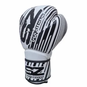 SZ Fighters – Боксови ръкавици естествена кожа – Plasma 2.0  White – Black - 10 oz