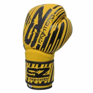 SZ Fighters – Боксови ръкавици естествена кожа – Plasma 2.0 Yellow-Black - 10 oz