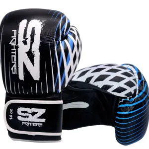 SZ Fighters – Боксови ръкавици естествена кожа – Plasma – Blue