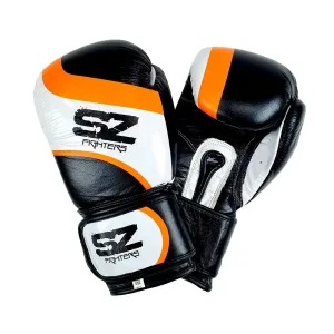 SZ Fighters – Боксови ръкавици естествена кожа – Warrior Black - 12 oz
