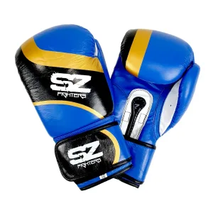 SZ Fighters – Боксови ръкавици естествена кожа – Warrior Blue