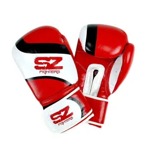 SZ Fighters – Боксови ръкавици естествена кожа – Warrior Red