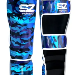 SZ Fighters – Тай Протектори за Крака Camo – Blue