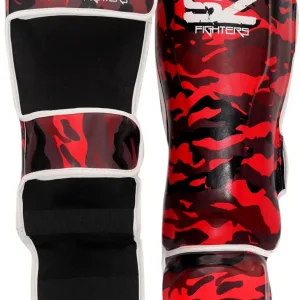 SZ Fighters – Тай Протектори за Крака Camo – Red