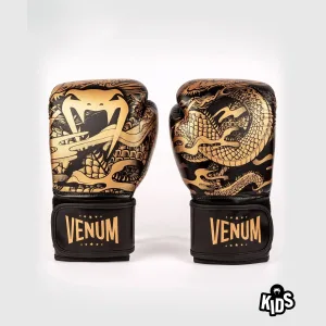 Venum Dragon's Flight Boxing Gloves - For Kids - Black/Bronze