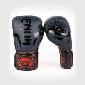 Venum Elite Boxing Gloves - Navy Blue/Black-Red