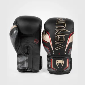 Venum Elite Evo Boxing Gloves - Black/Gold/Red