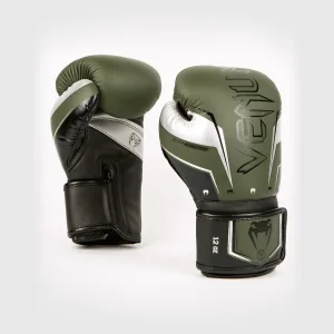 Venum Elite Evo Boxing Gloves - Khaki/Silver