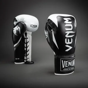 Venum Hammer Pro Boxing Gloves with Laces - Black/White