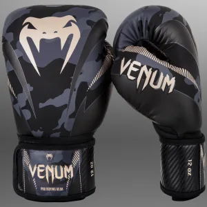 Venum Impact Boxing Gloves - Dark Camo/Sand - 14 oz