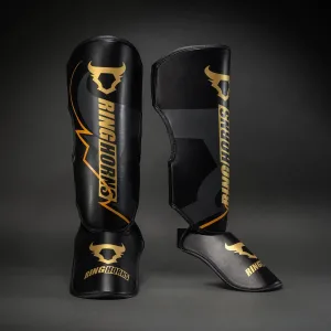 Ringhorns Charger by Venum Shin Guards - Black/Gold