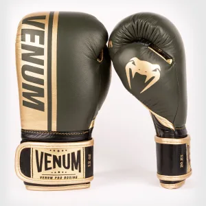 Venum Shield Pro Boxing Gloves Velcro - Khaki/Gold